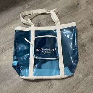 Dolce & Gabbana Light Blue Clear Transparent Tote Beach Bag
